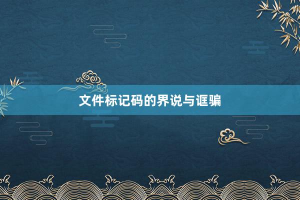 文件标记码的界说与诓骗